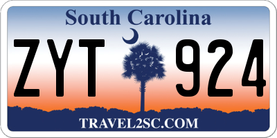 SC license plate ZYT924