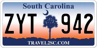 SC license plate ZYT942