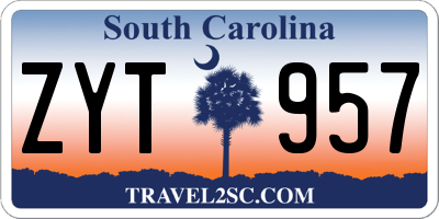 SC license plate ZYT957