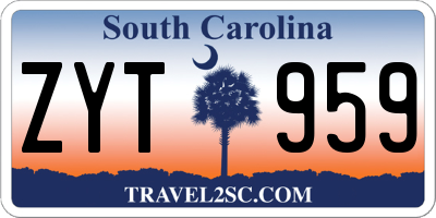 SC license plate ZYT959