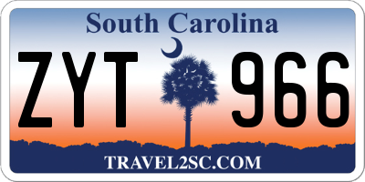 SC license plate ZYT966