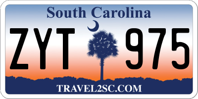 SC license plate ZYT975