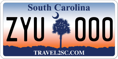 SC license plate ZYU000