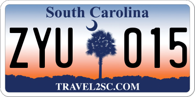 SC license plate ZYU015