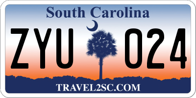 SC license plate ZYU024