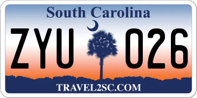 SC license plate ZYU026