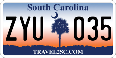 SC license plate ZYU035