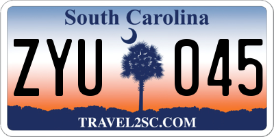 SC license plate ZYU045