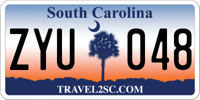 SC license plate ZYU048
