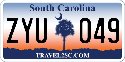 SC license plate ZYU049