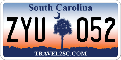 SC license plate ZYU052