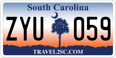 SC license plate ZYU059