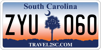 SC license plate ZYU060