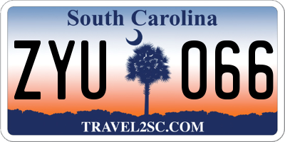 SC license plate ZYU066