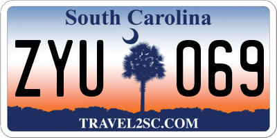 SC license plate ZYU069