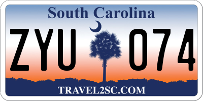 SC license plate ZYU074