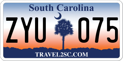 SC license plate ZYU075