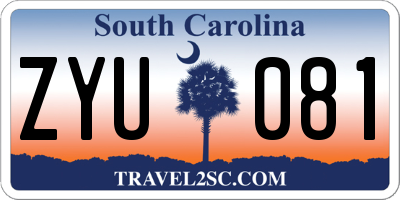 SC license plate ZYU081