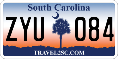 SC license plate ZYU084