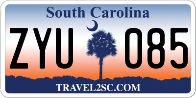 SC license plate ZYU085