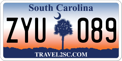 SC license plate ZYU089