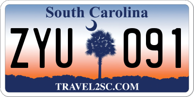 SC license plate ZYU091