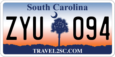 SC license plate ZYU094