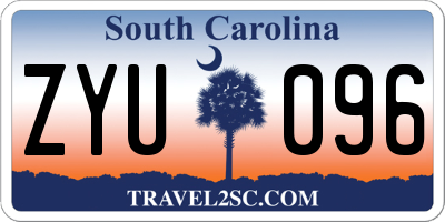 SC license plate ZYU096