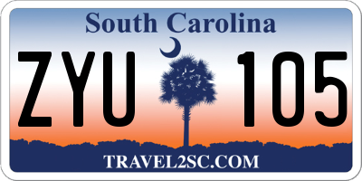 SC license plate ZYU105