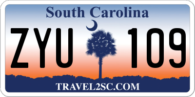 SC license plate ZYU109