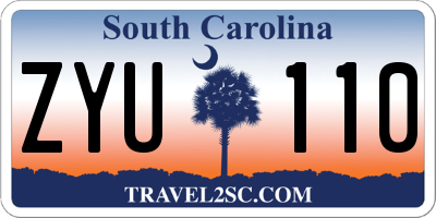 SC license plate ZYU110