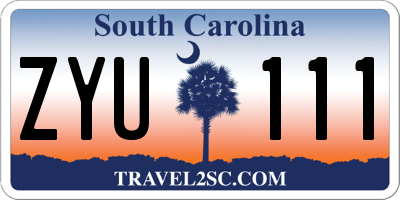SC license plate ZYU111