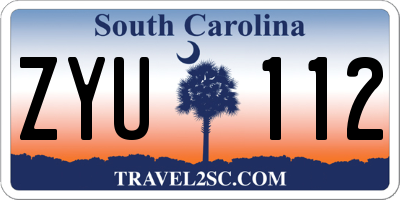 SC license plate ZYU112