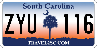 SC license plate ZYU116