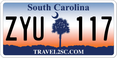 SC license plate ZYU117