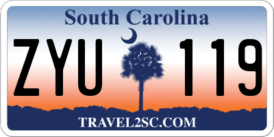 SC license plate ZYU119
