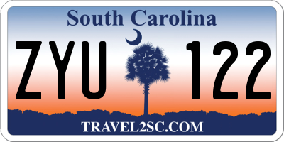 SC license plate ZYU122