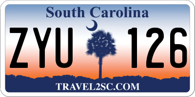 SC license plate ZYU126