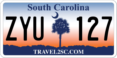 SC license plate ZYU127