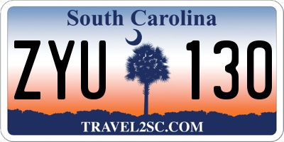 SC license plate ZYU130
