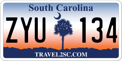 SC license plate ZYU134