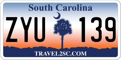 SC license plate ZYU139