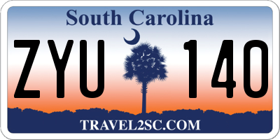 SC license plate ZYU140