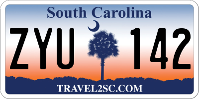 SC license plate ZYU142