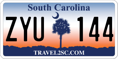 SC license plate ZYU144