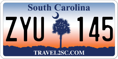SC license plate ZYU145