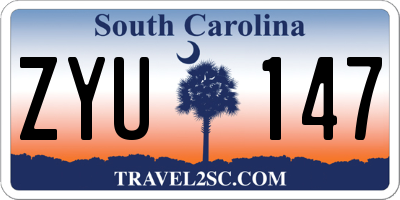 SC license plate ZYU147
