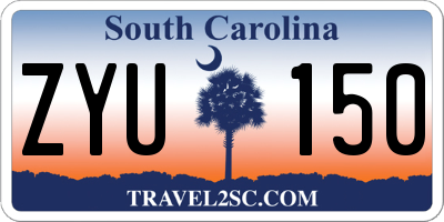 SC license plate ZYU150