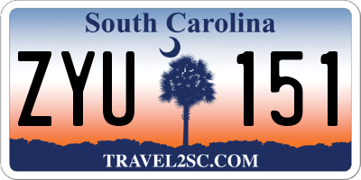 SC license plate ZYU151