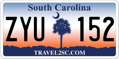 SC license plate ZYU152